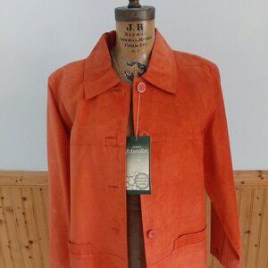 Orange Suede Jacket Petite Small by St John's Bay NEW
